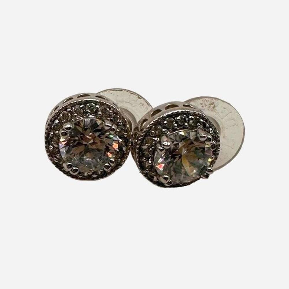 Chunky silver stud earrings sparkly